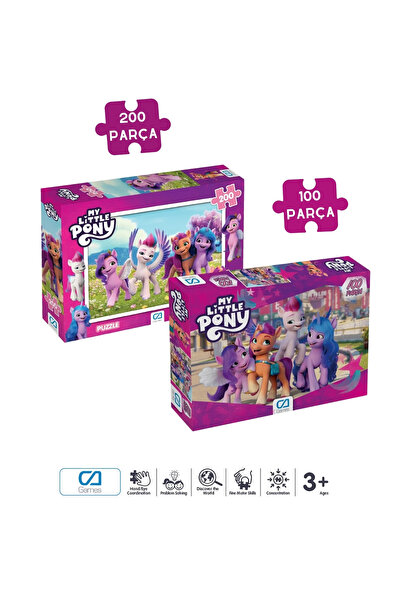 CA Games (2'Lİ SET) MyLittlePony Lisanslı 200 - 100 Parça Çocuk Puzzle Yapboz...