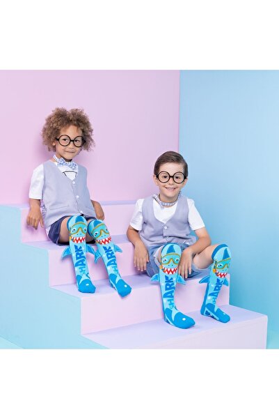 MADMIA Șosete lungi colorate pentru băieți Shark 6-99 ani