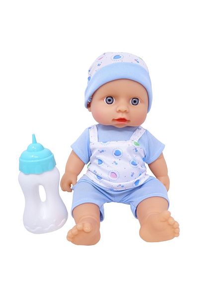 Salamandra Set Papusa Bebelus Albastru, cu Sunete, Eliminare Lichide si Biberon, SALAMANDRA KIDS®