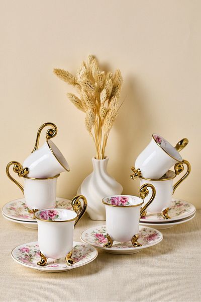 Perotti Porcelain Color Garden Coffee Cup for 6 People