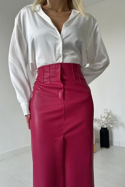 Butik Fuchsia Slit Ornamental Patchwork Skirt