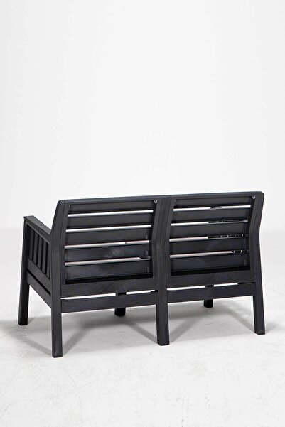 Modalife Lara Mindersiz 2+1+1+S Bahçe Çay Takımı Teras Mobilyası - Antrasit