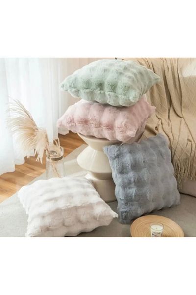 Paris Life Bubble Rabbit Plush Throw Pillow -Light Gray 43X43 Square - 30X50 Rectangle