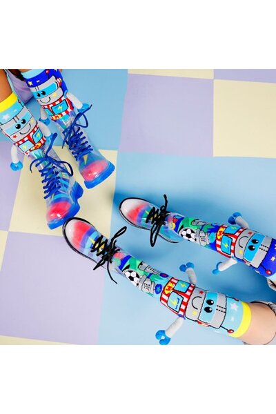 MADMIA Șosete lungi colorate Madmia pentru băieți Robot 3-5 ani