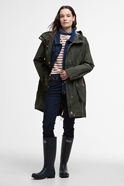 Barbour Una Showerproof Ceket OL51 Olive/Ancient Tartan