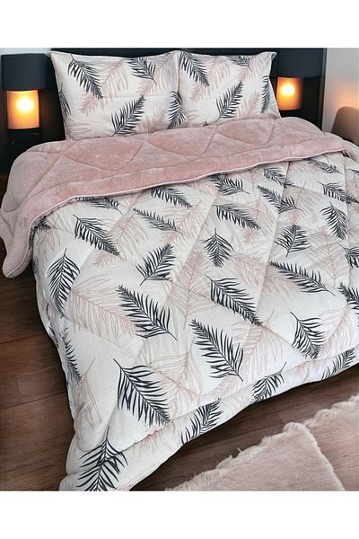 BlueMaison King Size Welsoft Quilt Set (with 2 Pillow Cases) Powder Feather