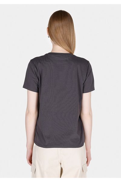 Colin's Regular Fit Round Neck Printed Women's Anthracite Short Sleeve T-Shirt
