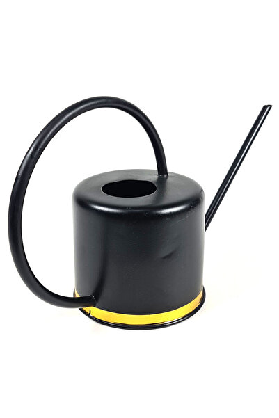 Binbirreyon Black Plant Watering Pot Metal 1,3Lt Wet Flower Watering Jug Black Yellow Me127