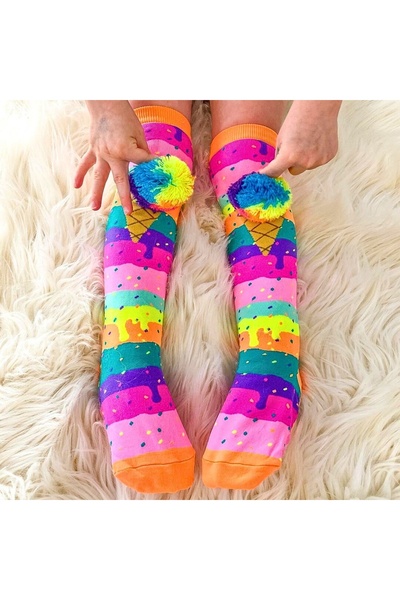 MADMIA Дълги цветни чорапи Madmia за момичета сладолед, за деца 3-5 години