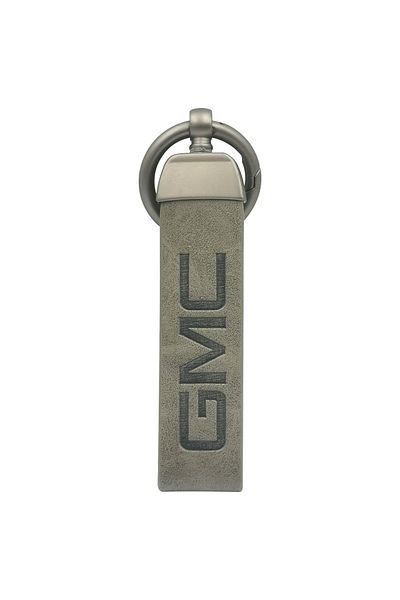 Gmc Car Keychain - PU Leather, Gray, Universal Fit