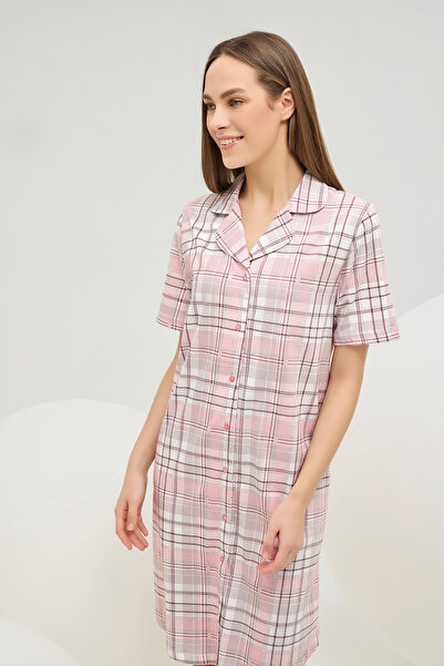 Sevim 16618 ЖІНОЧА КОРОТКА НІЧНА СУКНЯ З ГУДЗИЧКАМИ