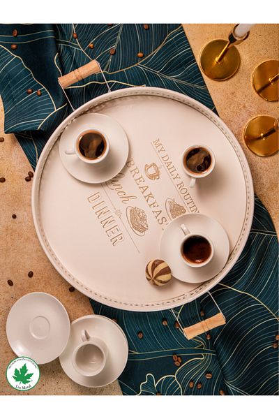 linmetal Wooden Handle Lap Dress 37cm, Coffee and Presentation Tray