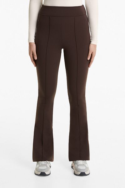 Oysho High rise warm 80cm flare trousers with crease