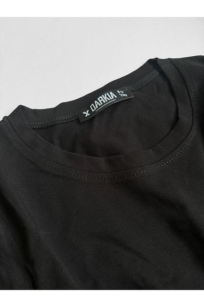 sielta Tricou negru pentru copii cu decolteu cu imprimeu Jucător de fotbal Mbappe