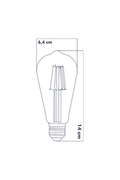 Heka Led E27 St64 Ampul 6W 2500K (Gün Işığı) ERD-81
