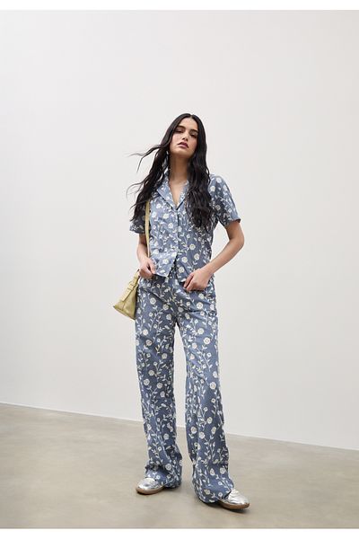 Stradivarius Embroidered Linen Blend Culottes Limited Edition