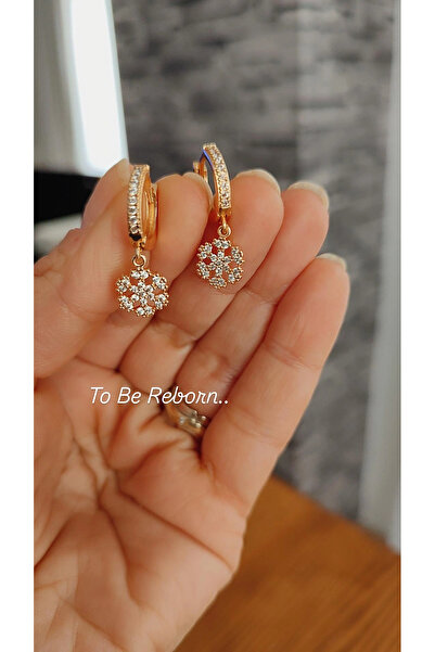 To Be Reborn Çelik Çocuk Küpesi Kar Tanesi Zirkon Taşlı Kuyumcu İşçiliğinde Vip