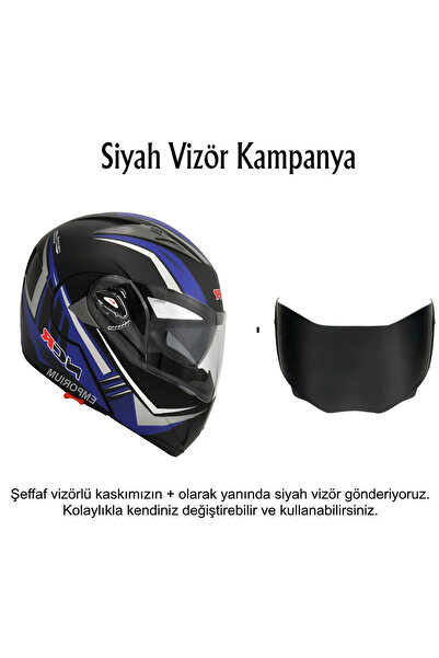 NCR Çene Açılır Kask Ekstra Yedek Siyah Cam