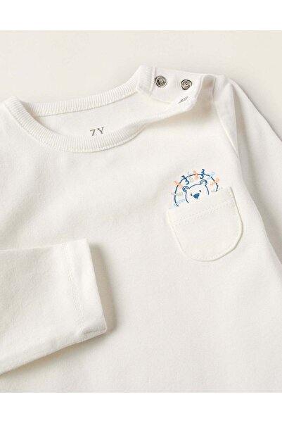 Ziddy Bodysuit-T-Shirt top for Newborns 'Lion', White
