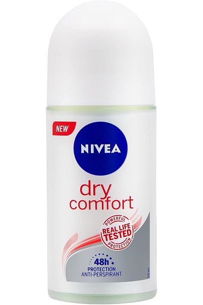 NIVEA Deodorant for Women, NIVEA Dry Comfort, Quick Drying, Roll-On 50 ml, Refreshing, Unisex