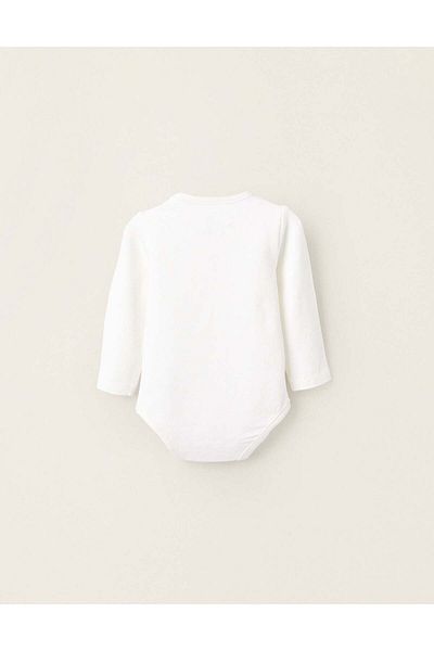 Ziddy Bodysuit-T-Shirt for Newborn Girls 'Giraffe', White