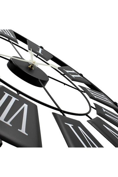 BM GİFT DESİGN Black metal wall clock 70 cm