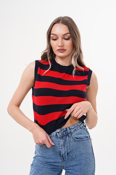Figo Striped Knitwear Blouse