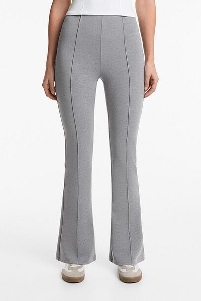 Oysho Neoprene-effect flare trousers