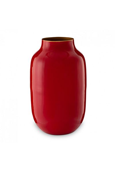 Pip Studio Vază decorativă ovală, metalică, Pip Studio, 30cm, Red