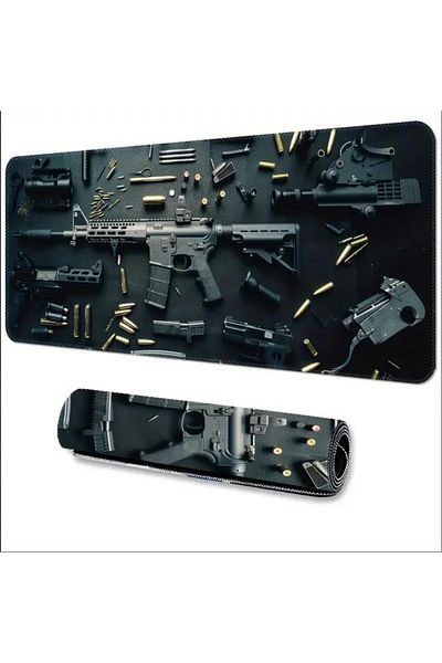 sgeteknoloji 70X30 cm Rifle Design Non-Slip Base Speed Surface Gamer Mouse Pad Gaming