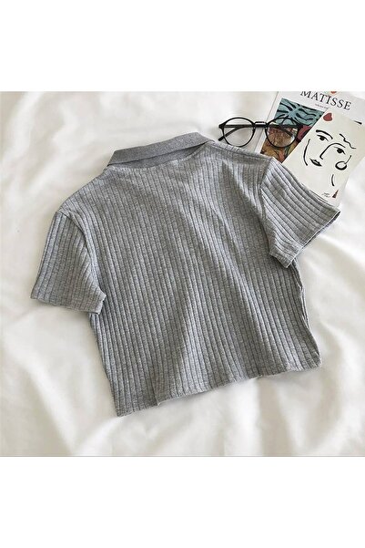 NATUFIAN STORE Γυναικείο T-Shirt με κουμπιά πόλο γιακά