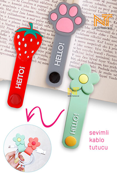 Nezih Case Sevimli Kablo Düzenleyici Tutucu Üçlü Set