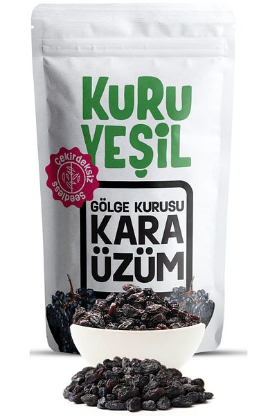 Kuru Yeşil Raisins - Seedless Raisins - Black Raisins - Seedless Black Raisins - 250 Gr