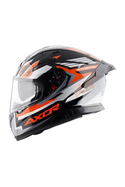 AXOR APEX/STREAK E FULL FACE PARLAK SİYAH GRİ TURUNCU (M/C)-