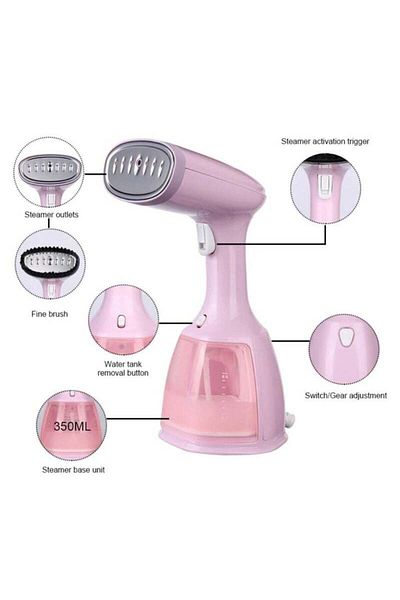 COOYA 1500W Professional Steam Iron, 3 Modes and Dual Use, Portable and Safe with Anti-Leakage (Pink)