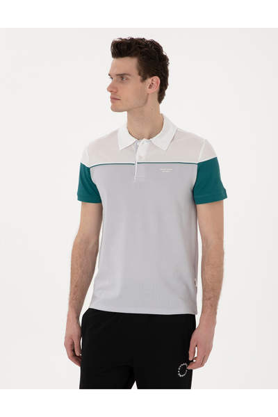 Pierre Cardin تي شيرت رمادي فاتح بقصة ضيقة 50302642-VR001