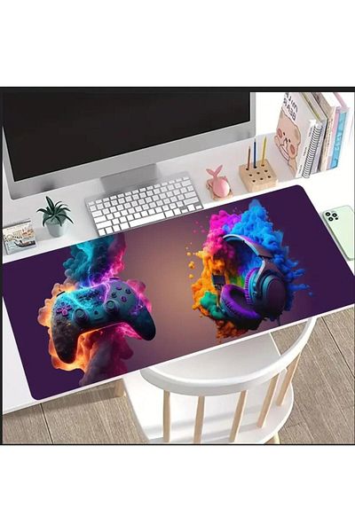 sgeteknoloji 70X30 cm 3D Gamepad Headset Design Non-Slip Base Speed Surface Player Mouse Pad Gaming