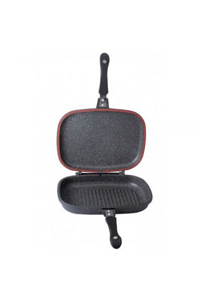 Zilan ZILAN ZLN-9522 double frying pan, black color, diameter 30 cm, spare silicone gasket,
