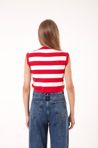 Figo Striped Knitwear Blouse