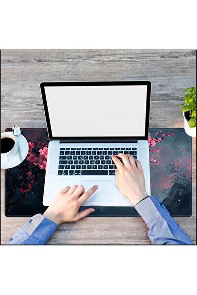 sgeteknoloji 70X30 CM KİRAZ ÇİÇEĞİ TEMALI KAYDIRMAZ TABAN SPEED YÜZEY OYUNCU MOUSE PAD GAMİNG
