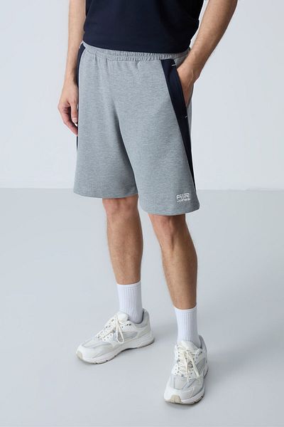 AIR JONES Ανδρικό σορτς Basic Grey Melange χοντρό μαλακό βαμβακερό - 81280