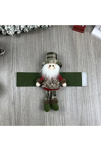 Dodemert Home Festive Santa Claus Plush Polyester Curtain Holder & Curtain Tie 1Pcs