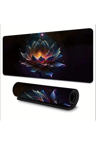 sgeteknoloji 70X30 cm Lotus Flower Design Non-Slip Base Speed Surface Gaming Mouse Pad Gaming