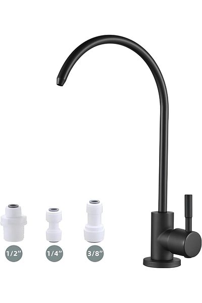 COOYA Kitchen Drinking Water Faucet, Matte Black 304 Stainless Steel Faucet Water Filter, Reverse Osmosis