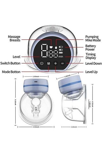 COOYA Wearable Breast Pump, Wireless Portable Elecctric Low Noise with Smart Display, 3 Modes, 5 Levels