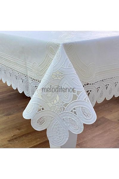 polset Lace Duty Pvc Oilcloth, Ready Pattern and Erasable Tablecloth