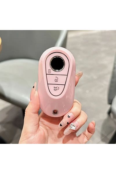 emii auto spare parts Suitable for Mercedes Benz C S Clas W206 W223 Key Case Cover Pink/Silver