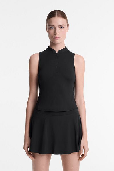 Oysho Zip-Up Sleeveless T-Shirt