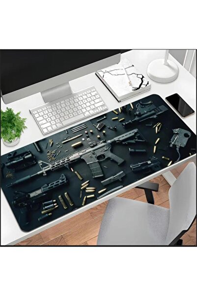 sgeteknoloji 70X30 cm Rifle Design Non-Slip Base Speed Surface Gamer Mouse Pad Gaming