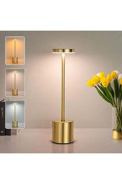 COOYA Cordless Table Lamps, Rechargeable-6000mAh Portable Battery, Touch Control 3 Color Dimming